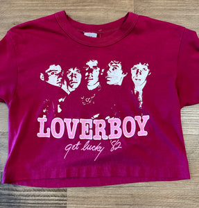 80s Lover boy pink crop tee