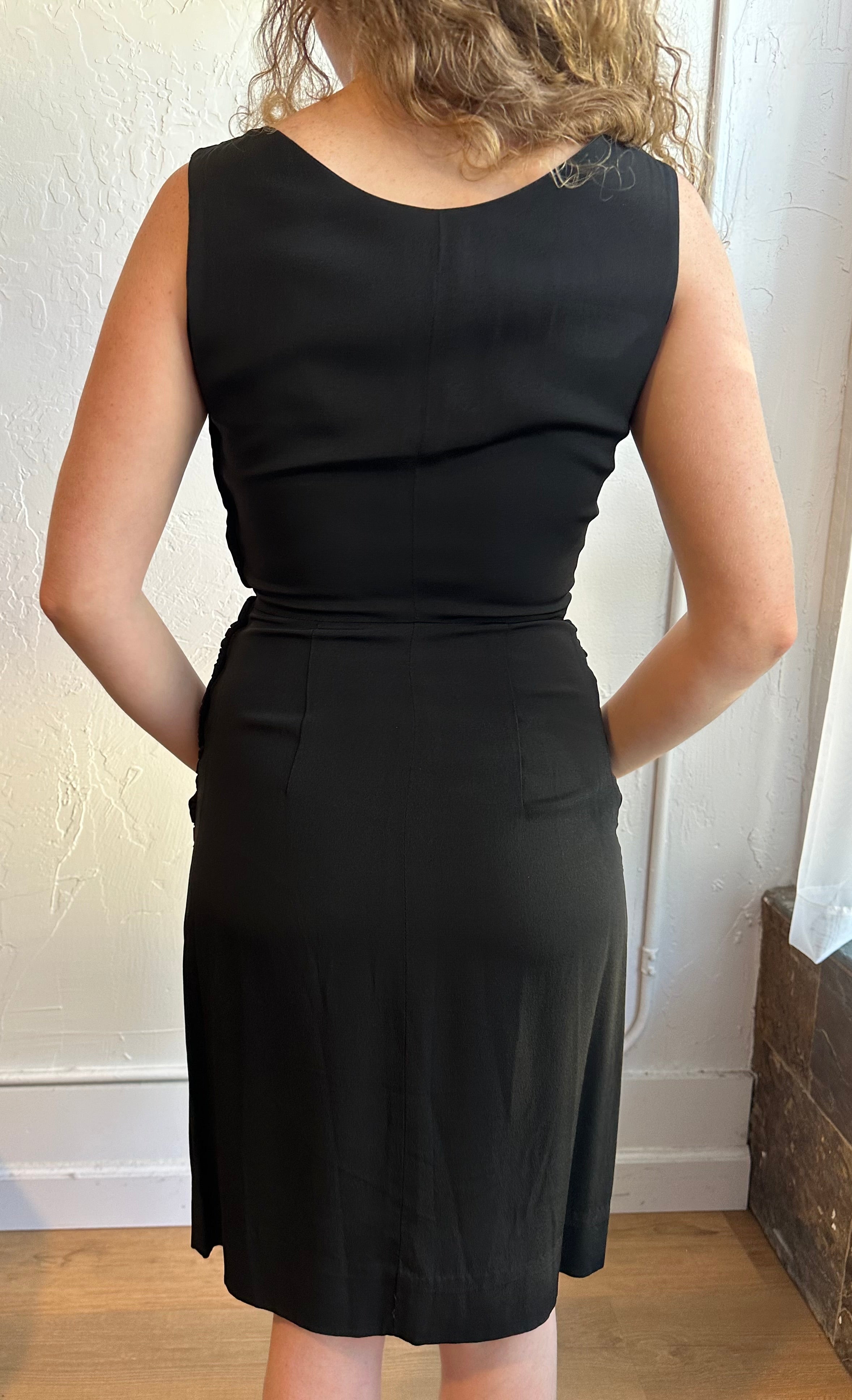 40s Fredericks of Hollywood black wiggle dress