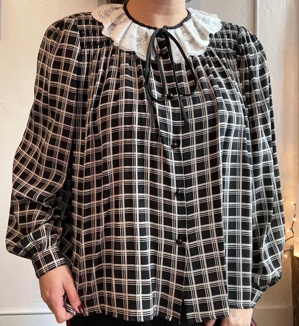 Valentino silk B&W blouse