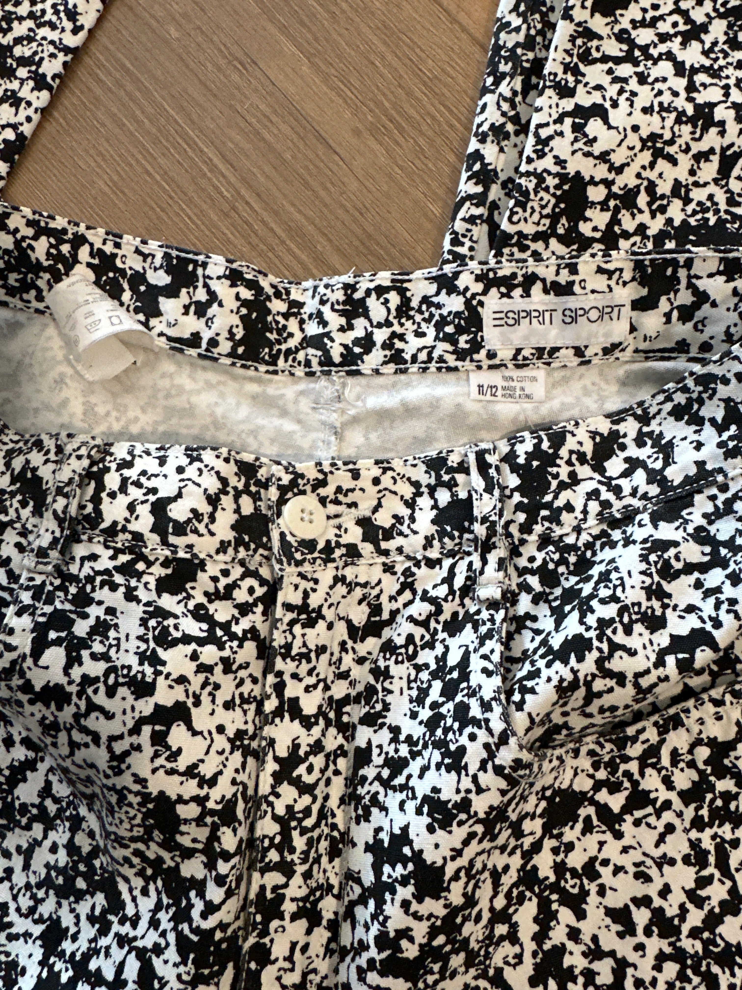 80s Esprit black/white speckle pants