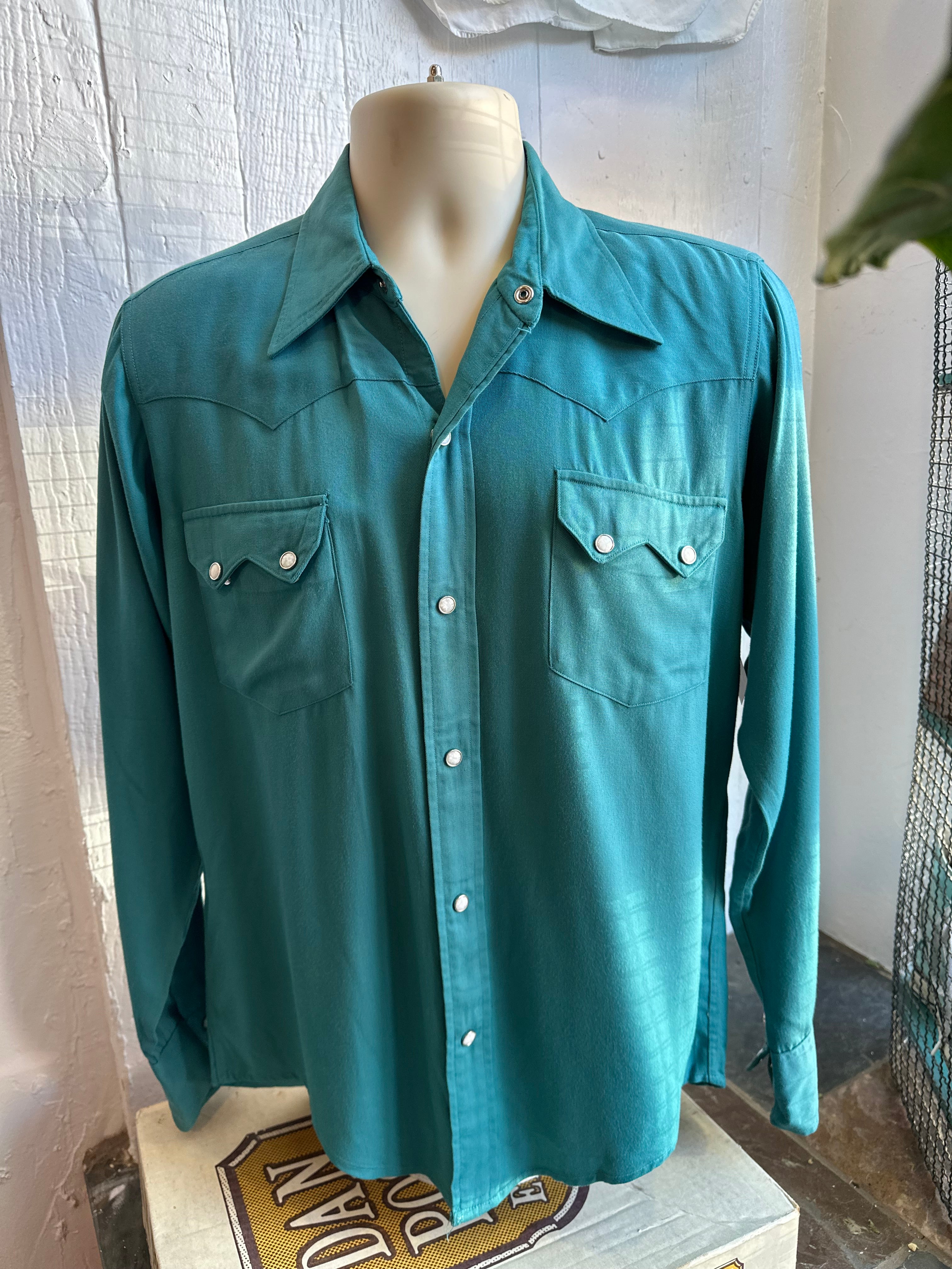 40s Plains sawtooth turquoise pearl snap