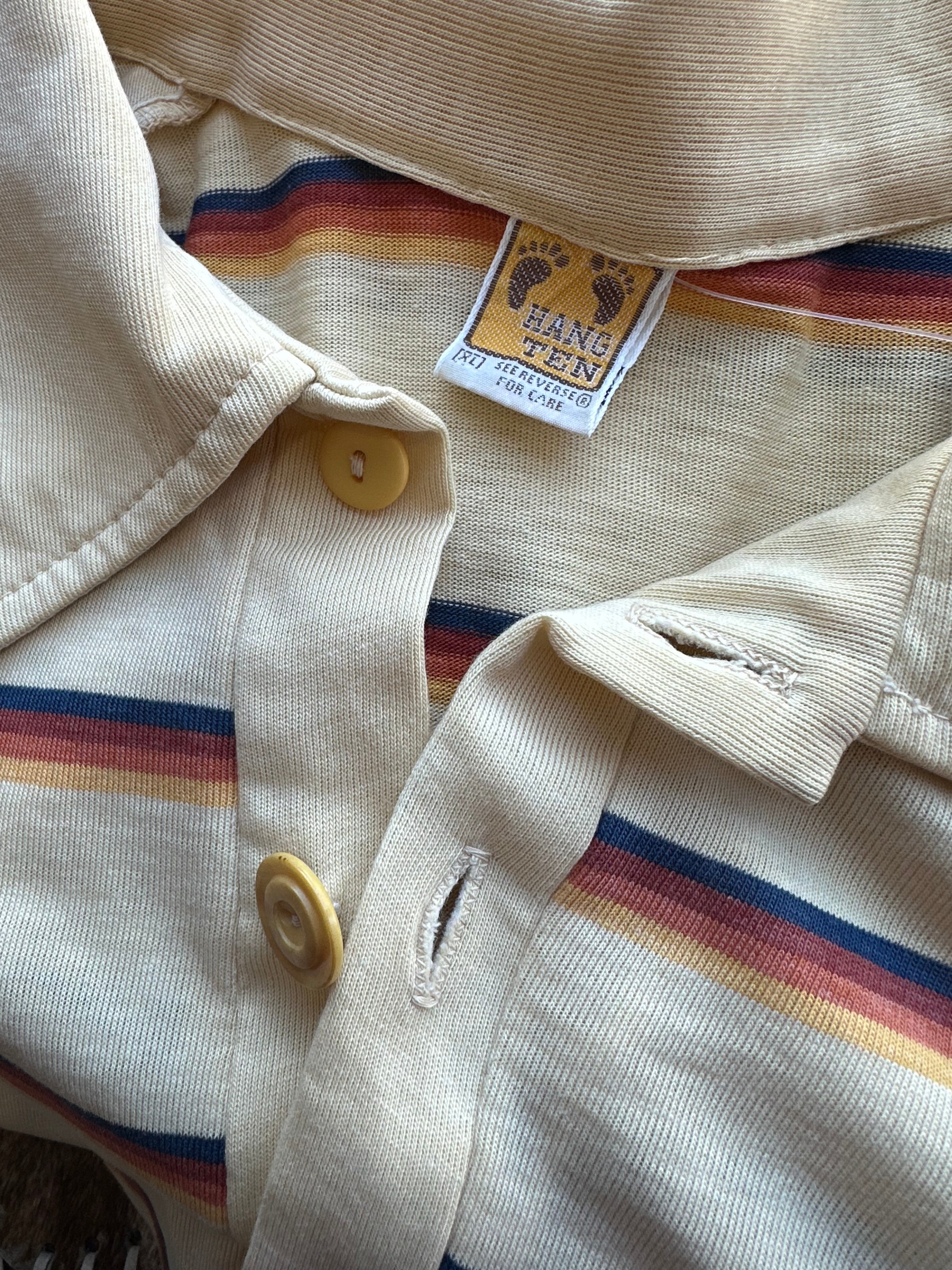 70s Hang ten stripe polo