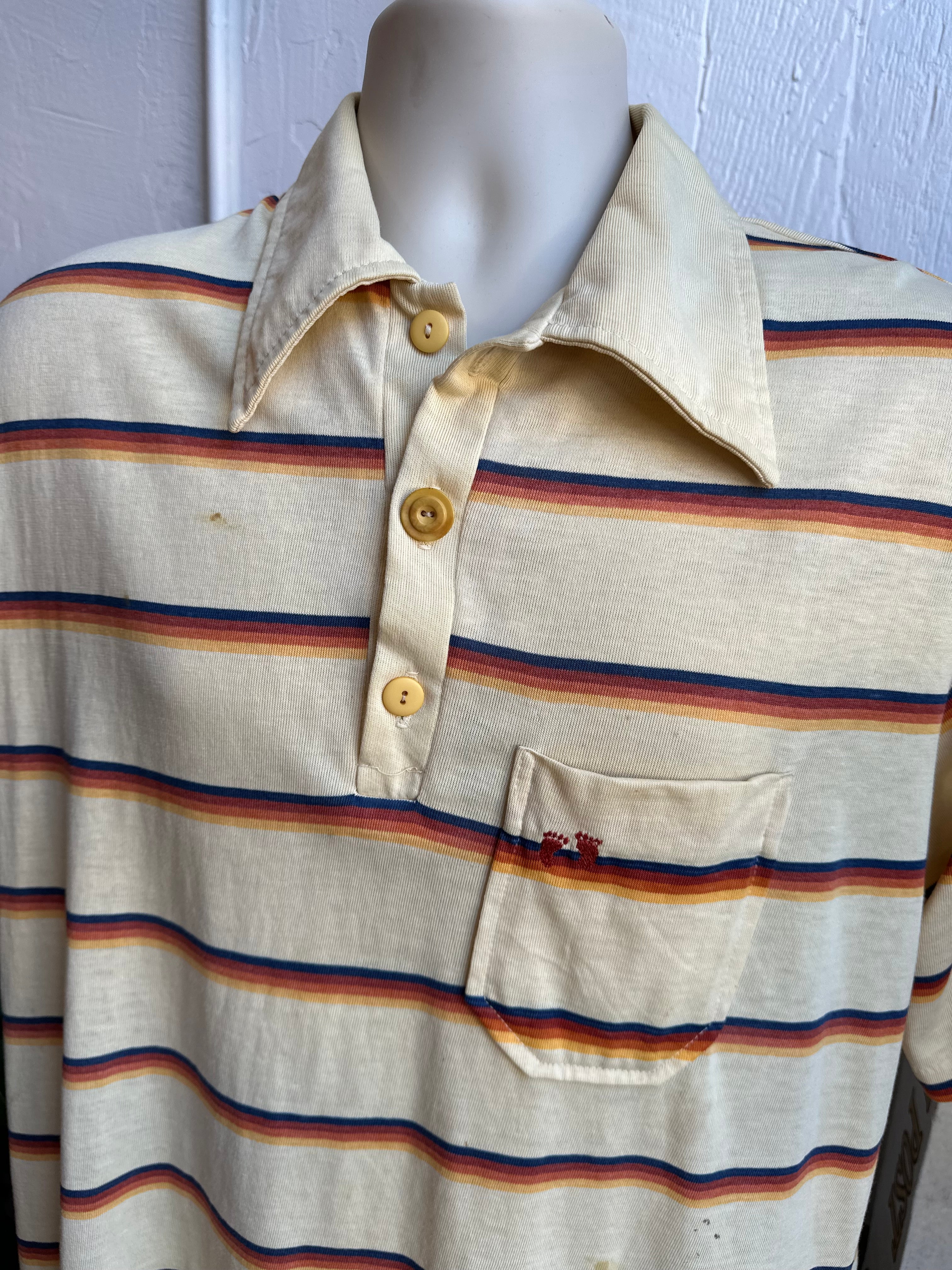 70s Hang ten stripe polo