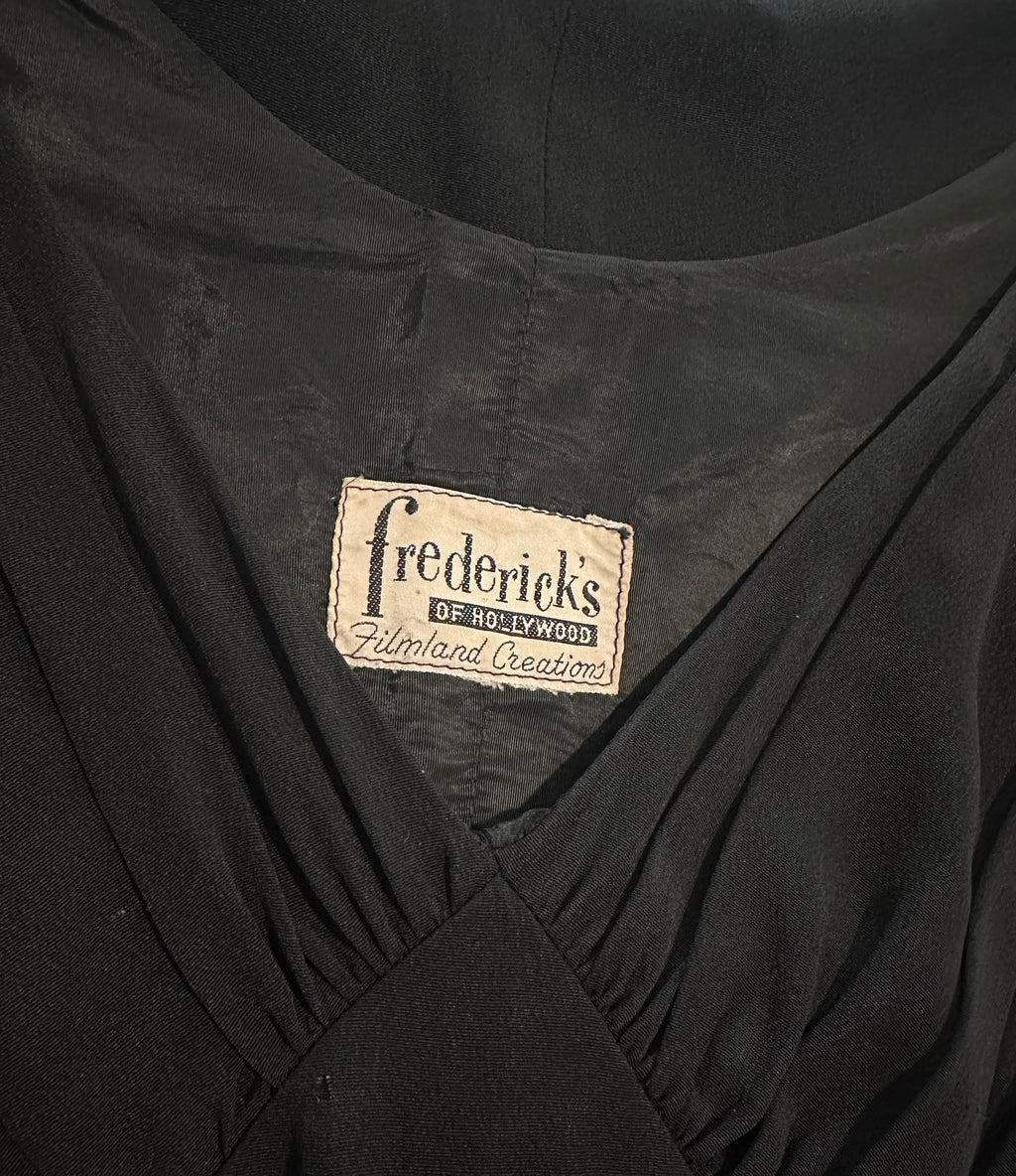 40s Fredericks of Hollywood black wiggle dress