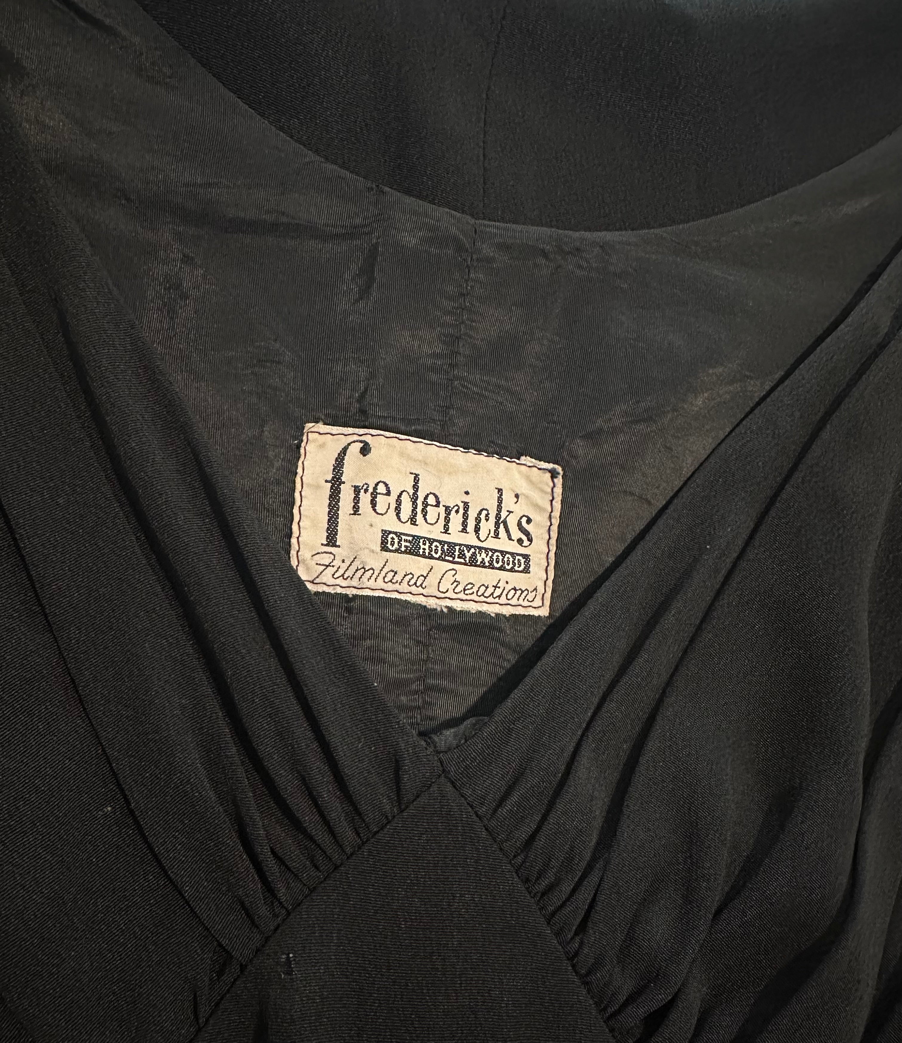 40s Fredericks of Hollywood black wiggle dress