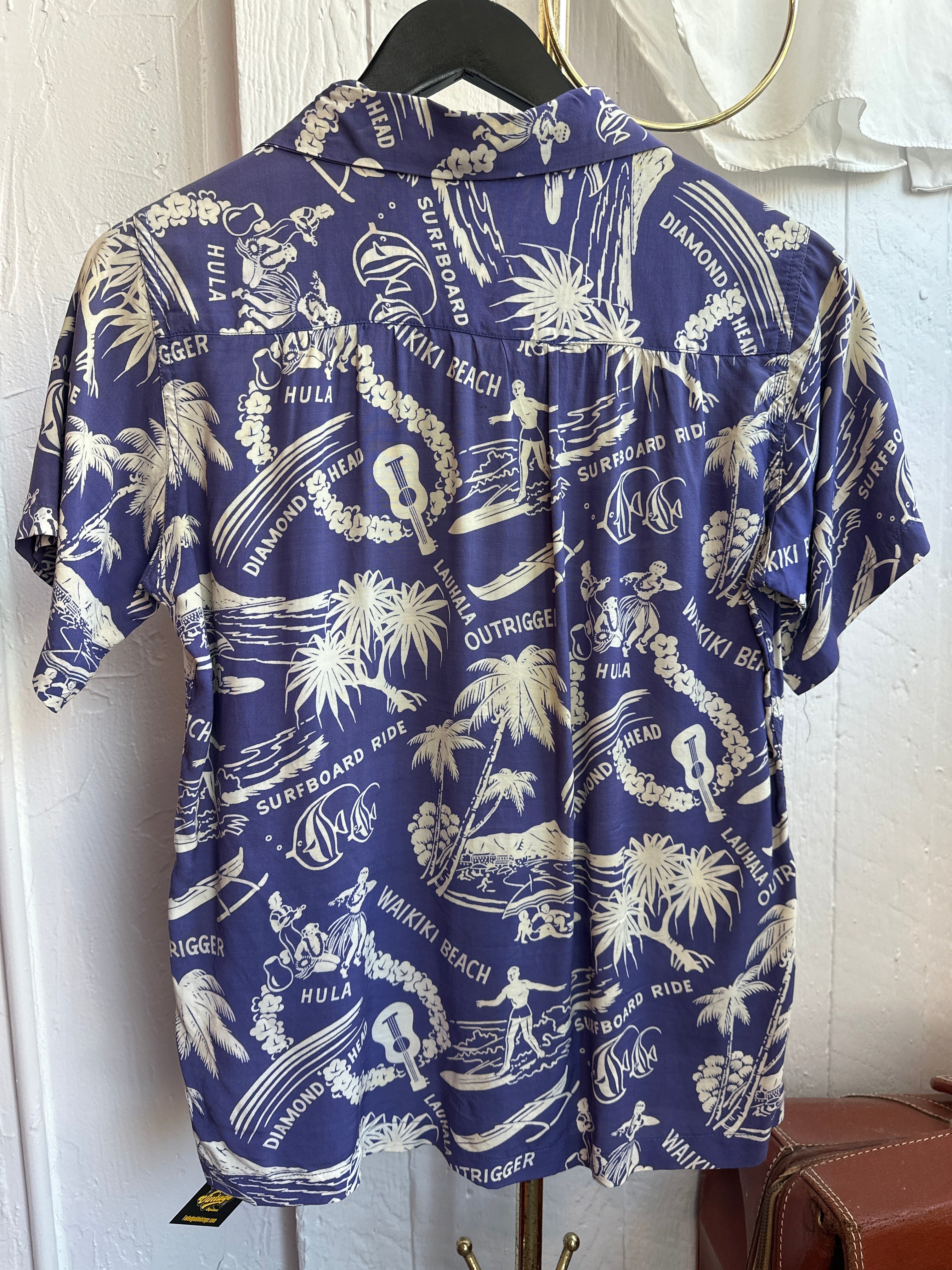 40s purple/white Hawaiian shirt
