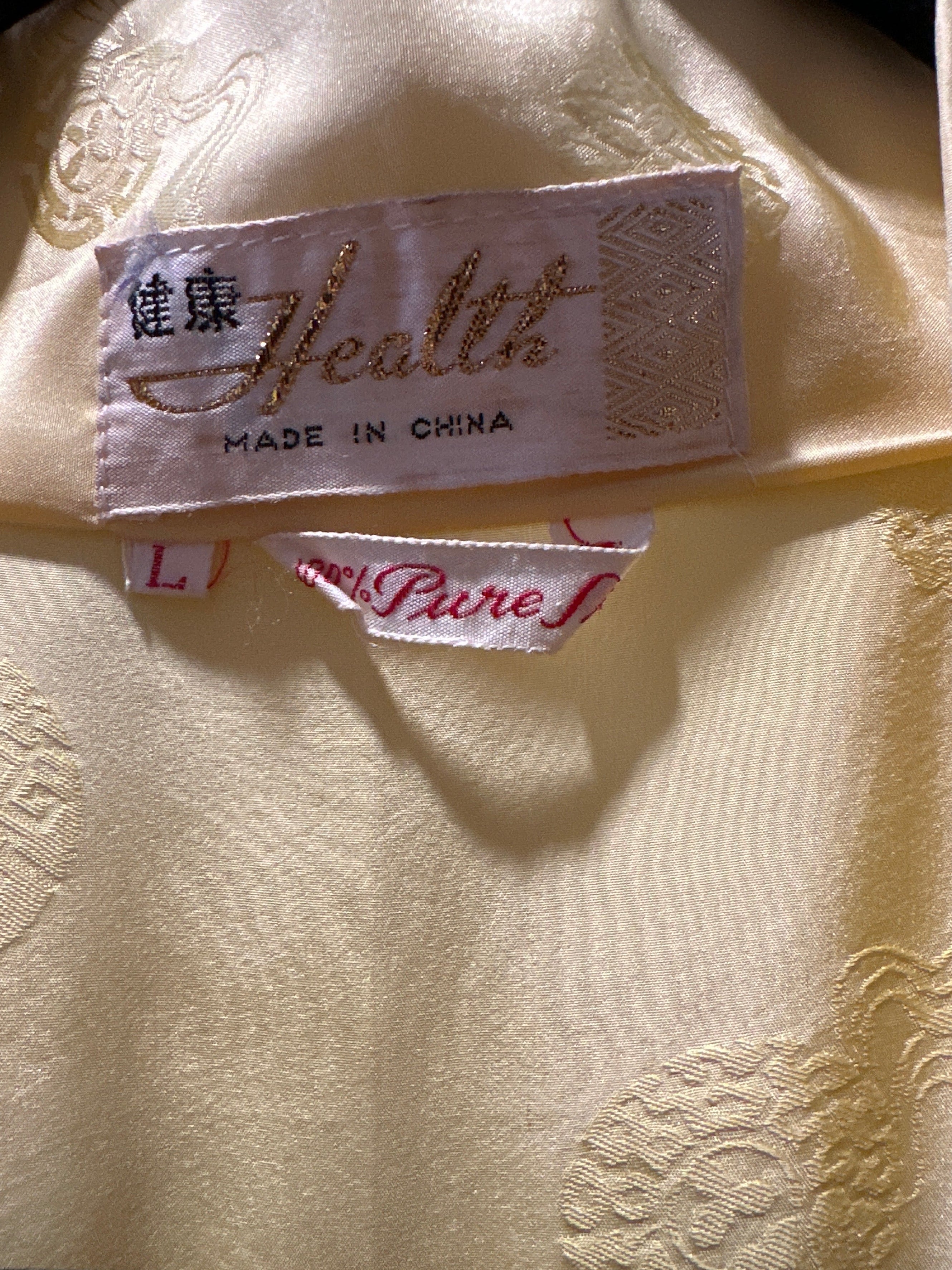 Yellow silk Chinese robe