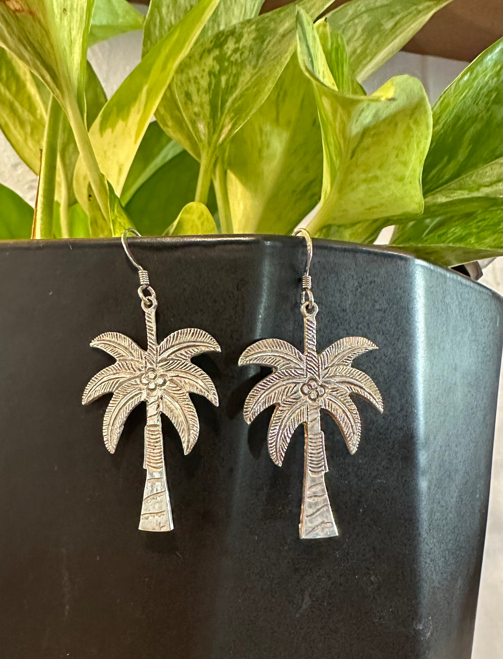 Sterling palm tree earrings