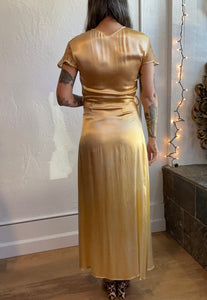 30/40s liquid satin w/lace dress