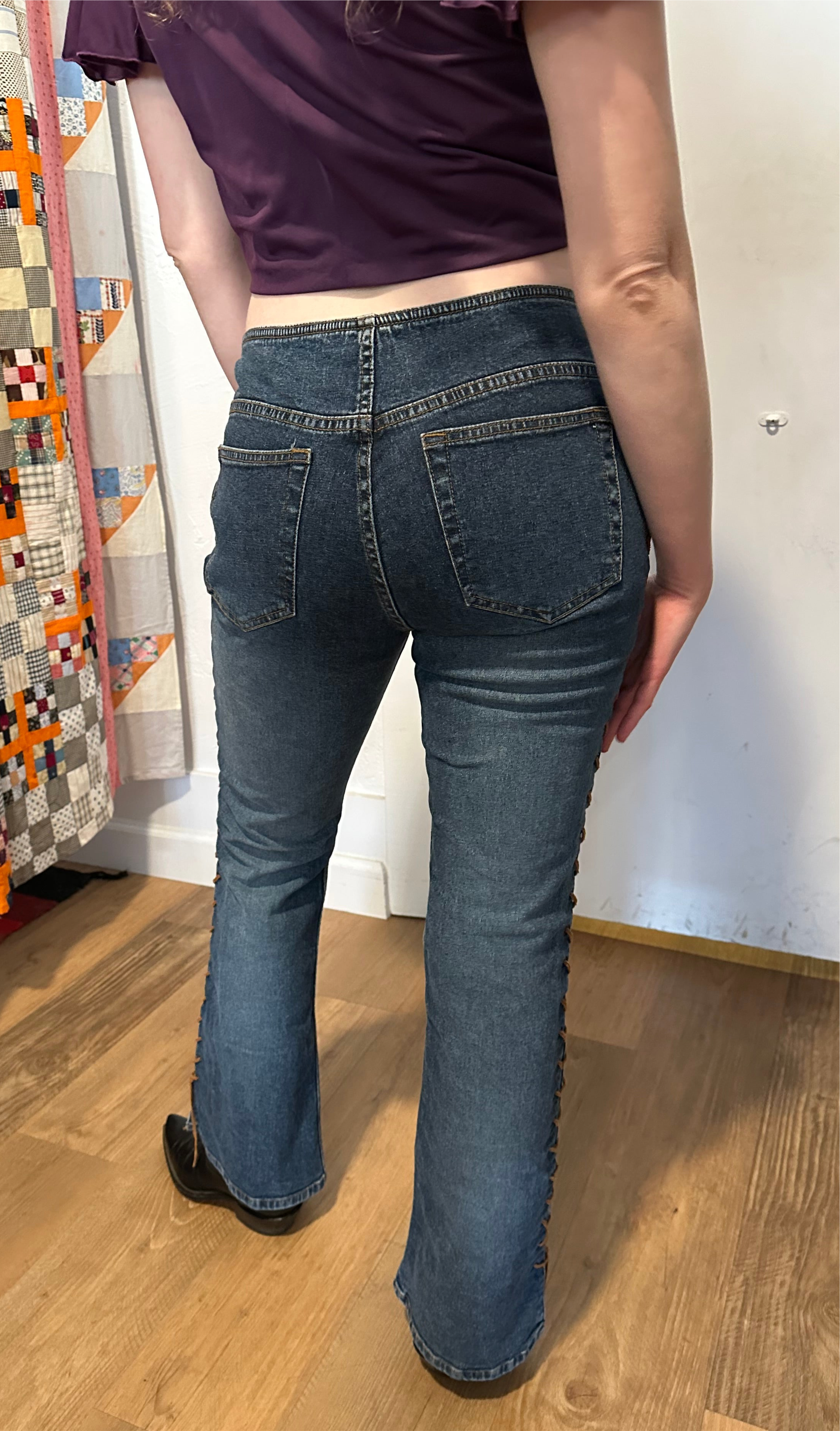 Y2K Xhiliration side lace up jeans