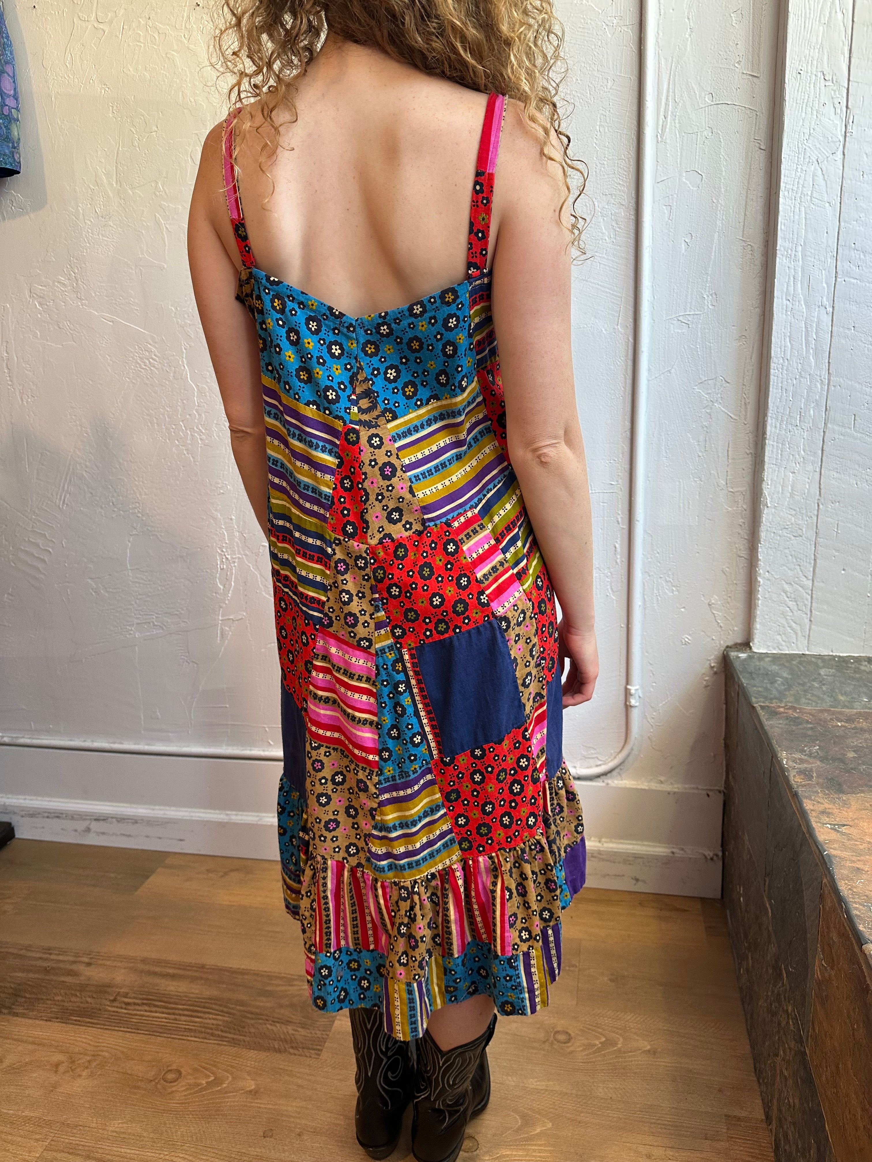 Quilt spaghetti strap dress