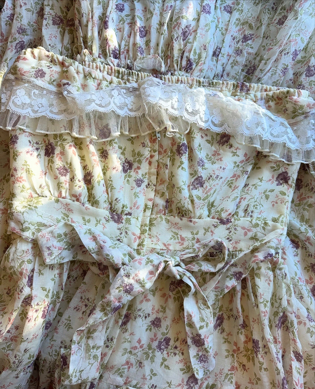 Gunne sax floral strapless dress