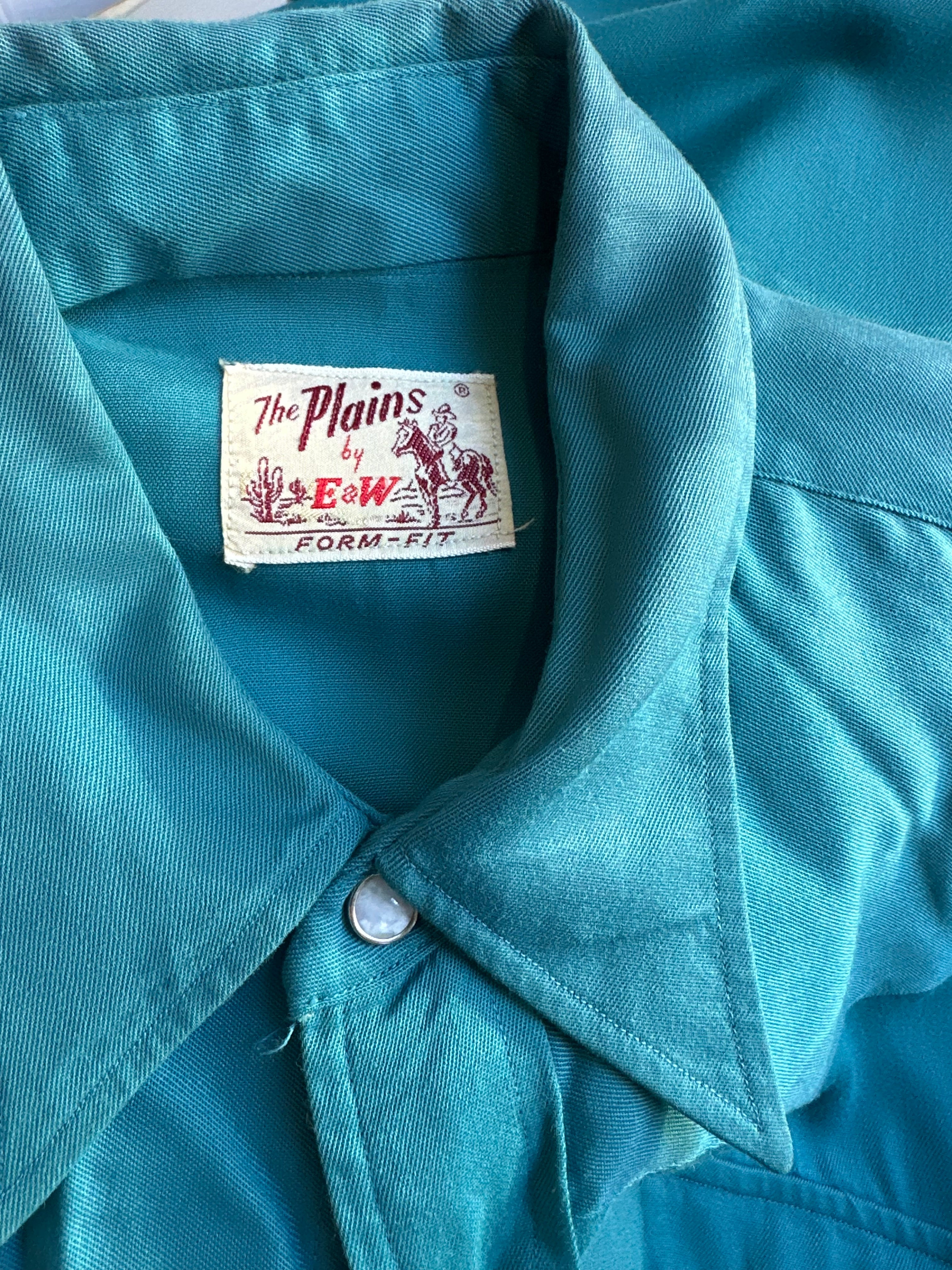 40s Plains sawtooth turquoise pearl snap