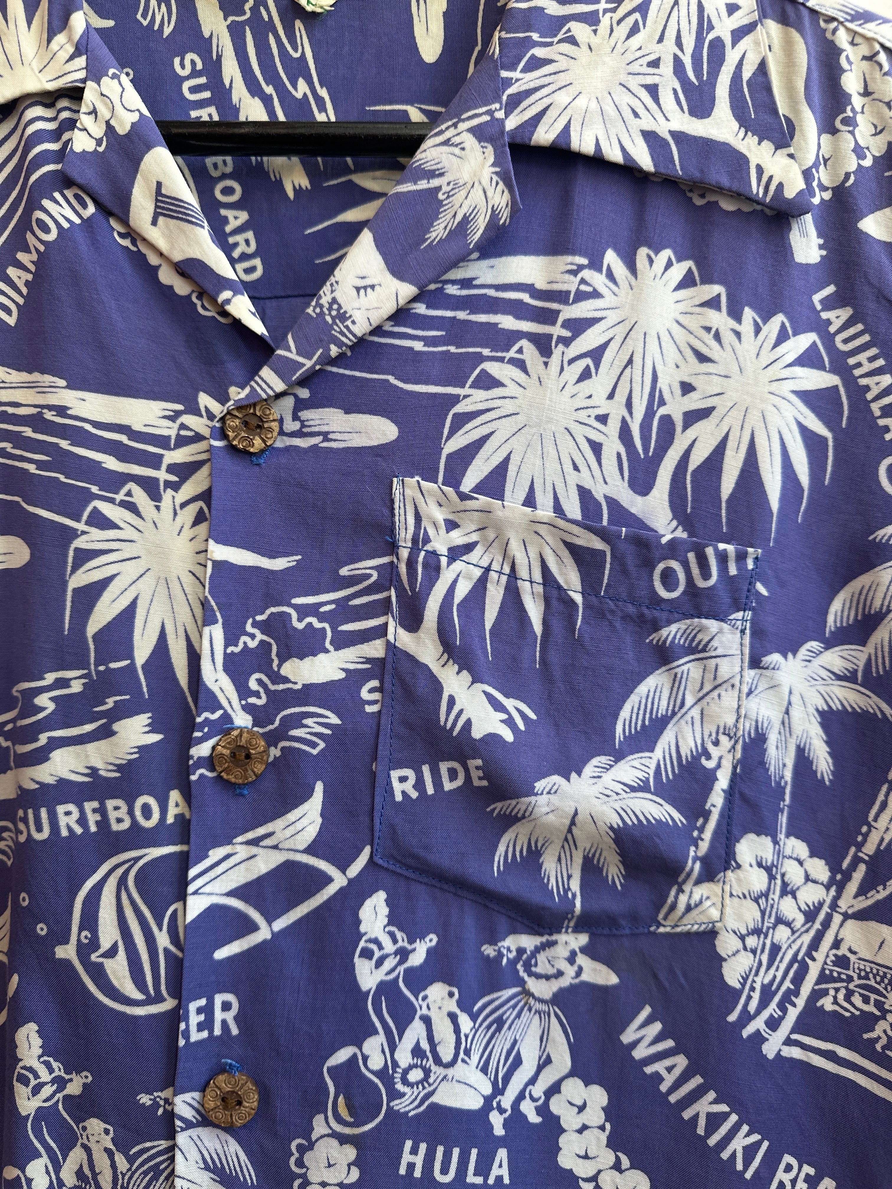 40s purple/white Hawaiian shirt