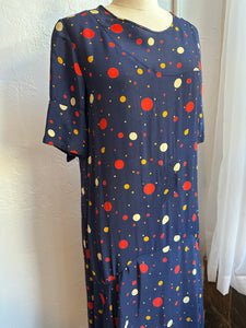 30s navy polka dot dress