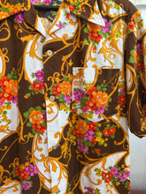 Load image into Gallery viewer, 60s/70s barkcloth button up shirt
