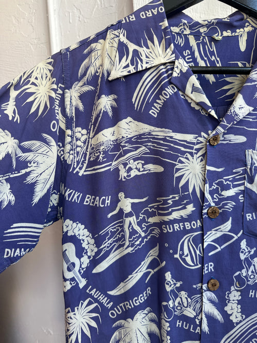 40s purple/white Hawaiian shirt