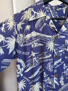 40s purple/white Hawaiian shirt
