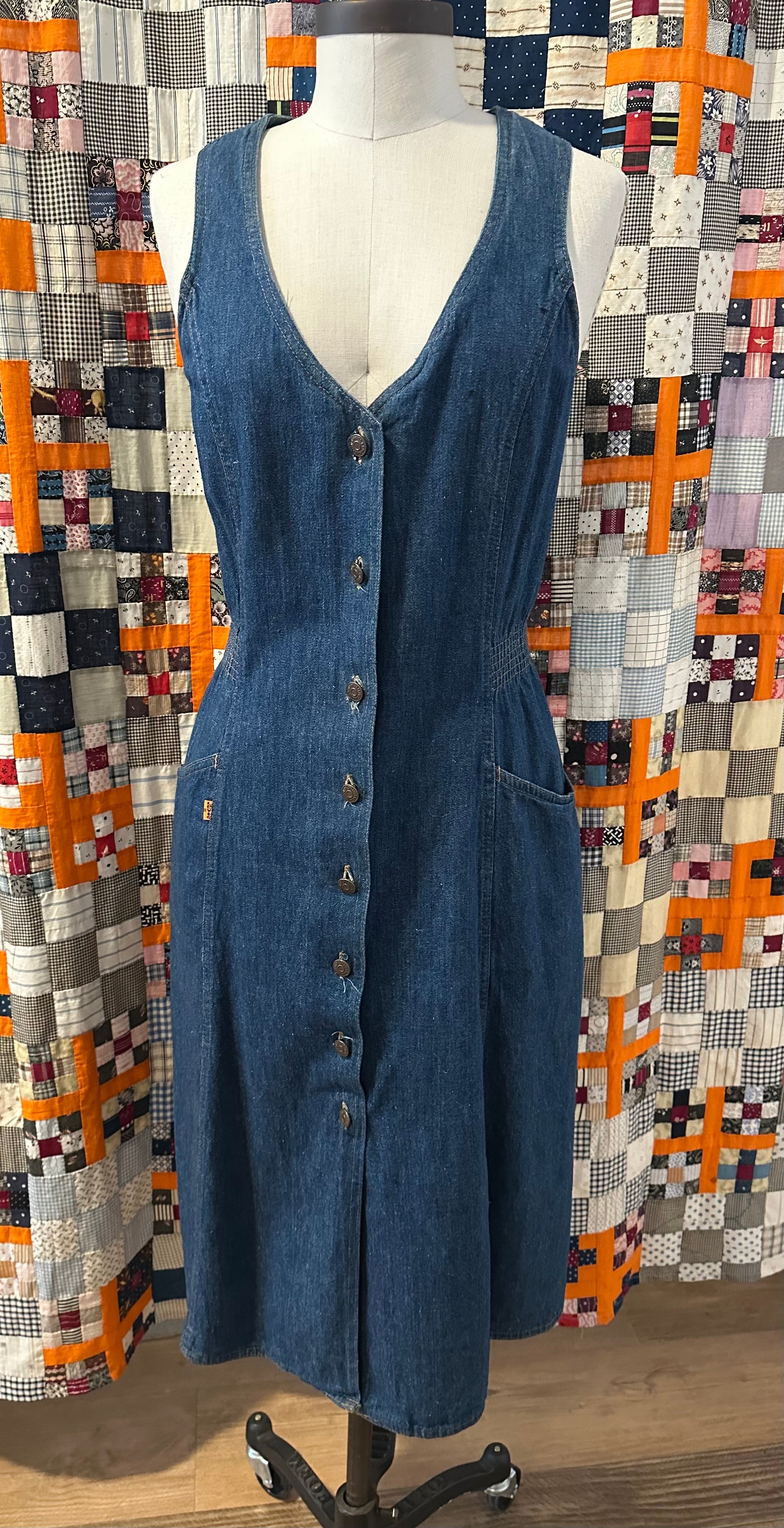 70s Levi's orange tab denim dress – Faded Gold Vintage