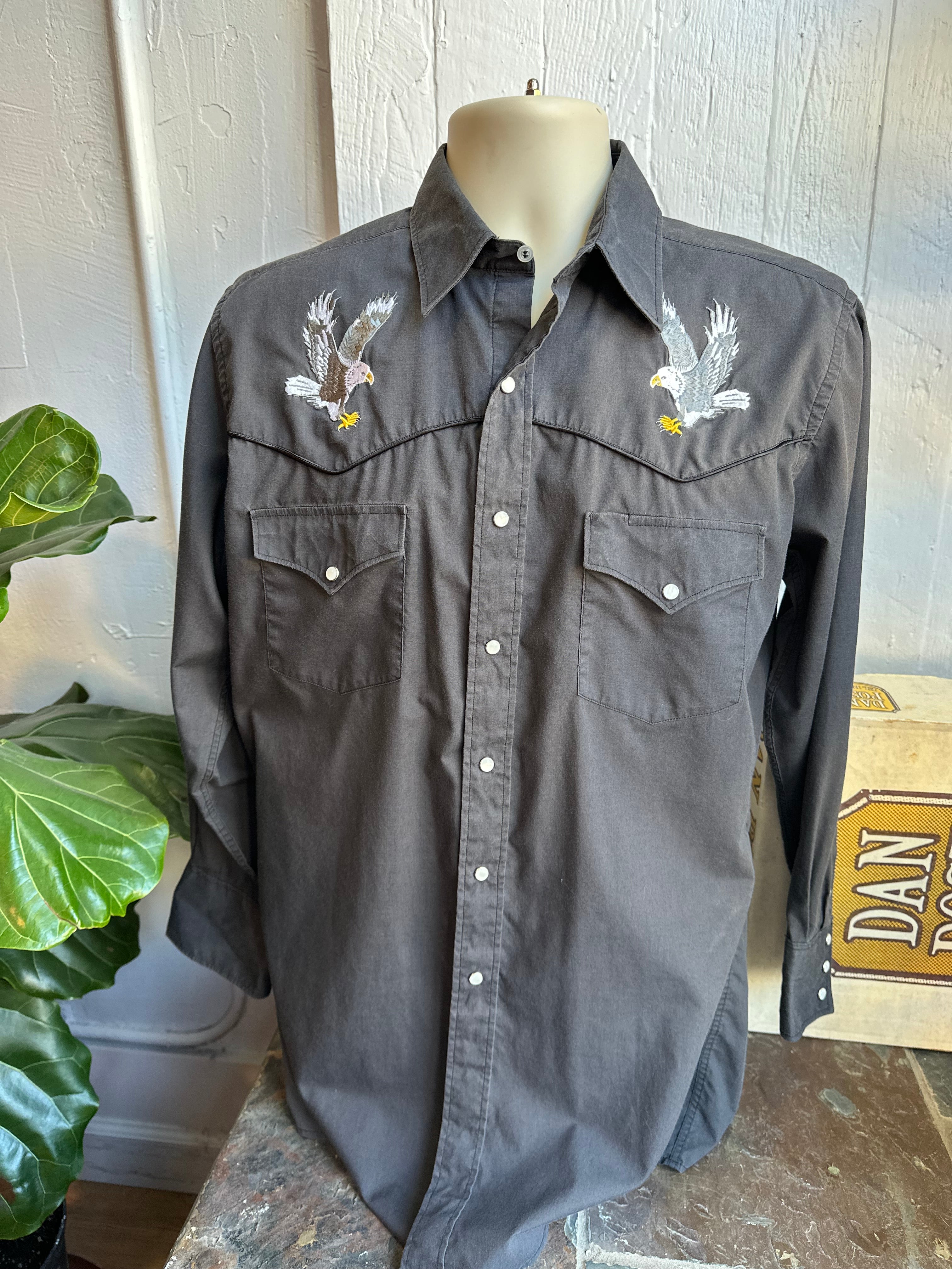 Black eagle western pearl snap