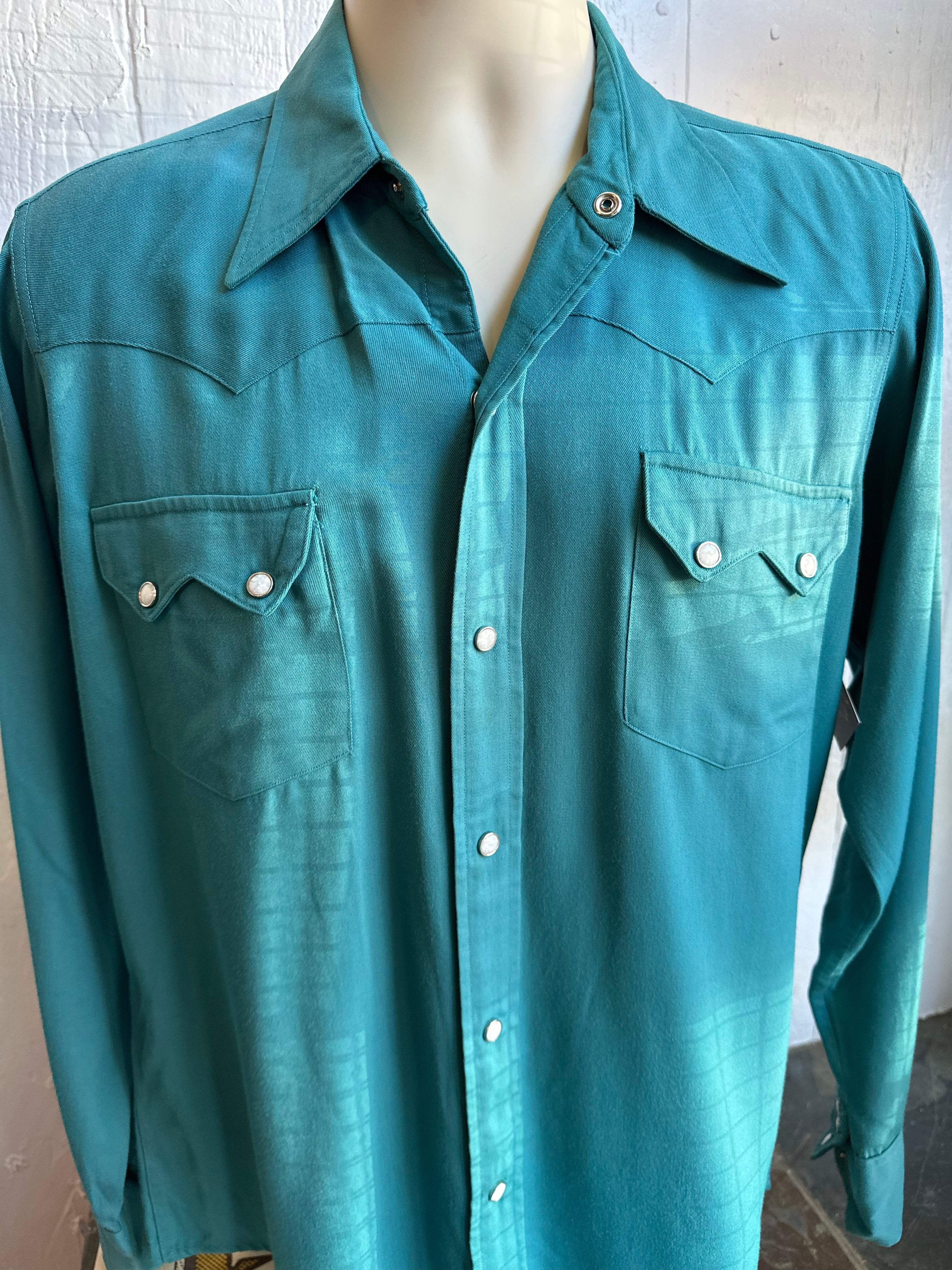 40s Plains sawtooth turquoise pearl snap