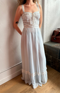 Gunne Sax baby blue maxi dress