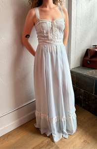 Gunne Sax baby blue maxi dress