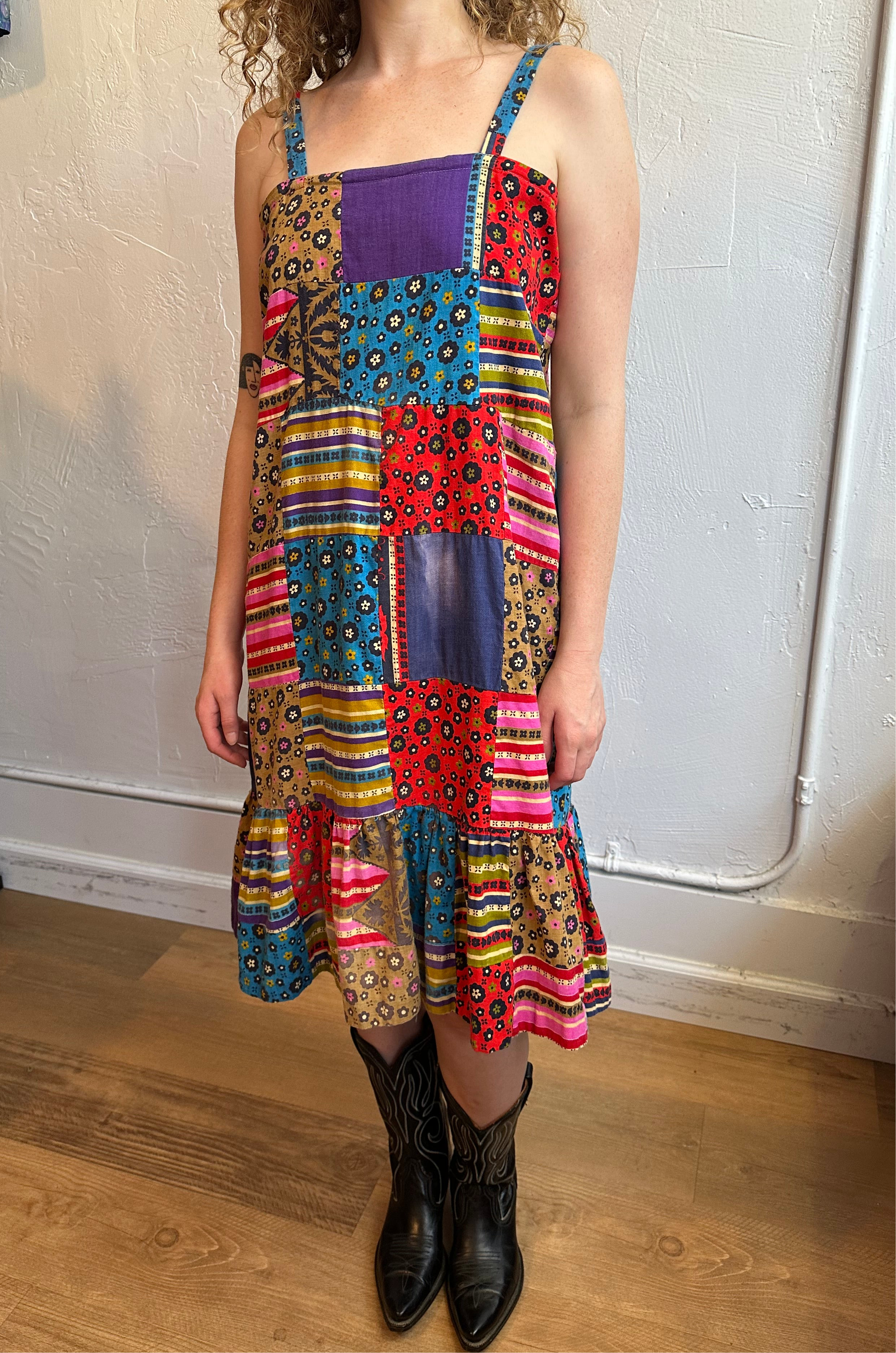 Quilt spaghetti strap dress