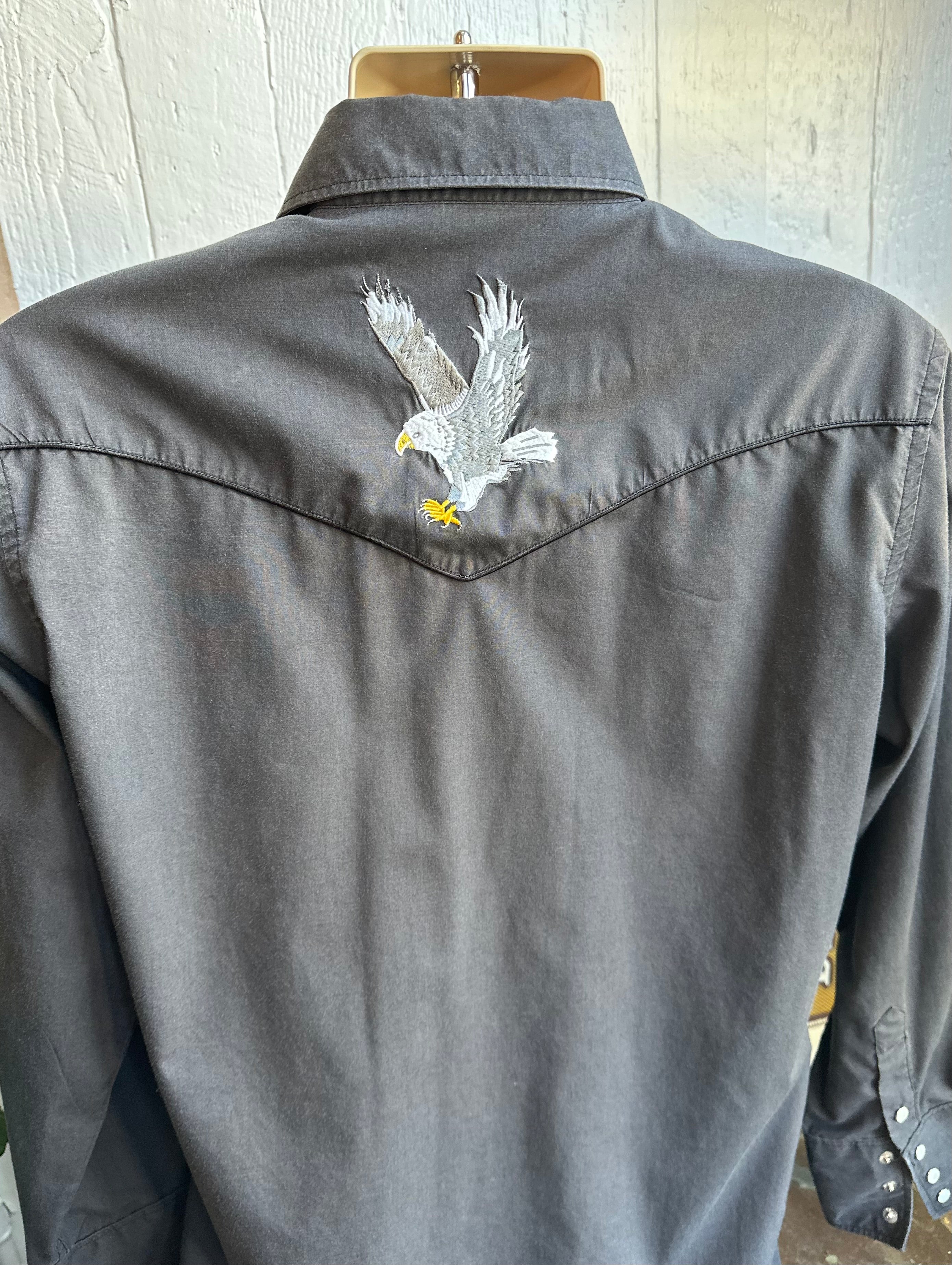 Black eagle western pearl snap