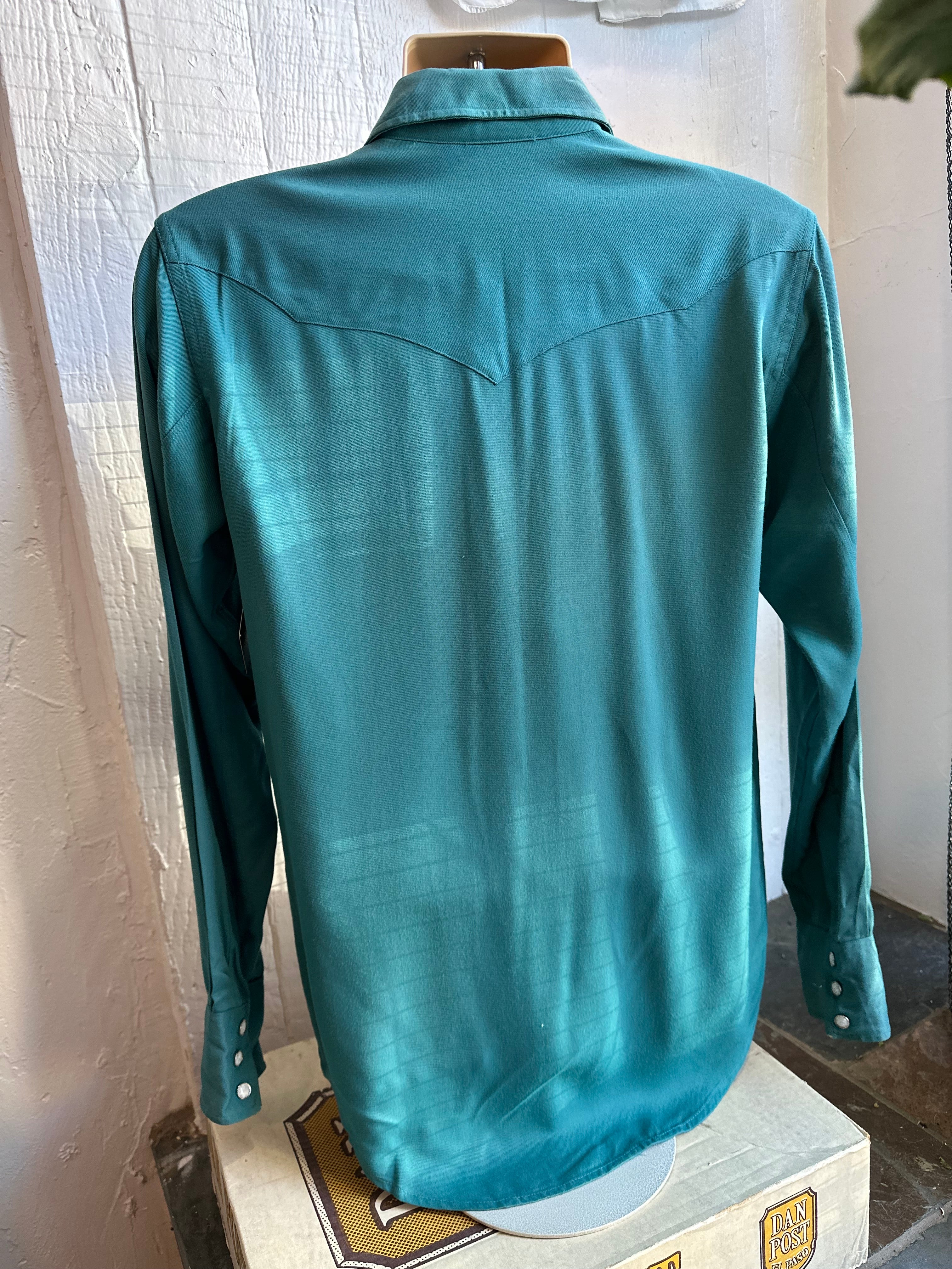 40s Plains sawtooth turquoise pearl snap