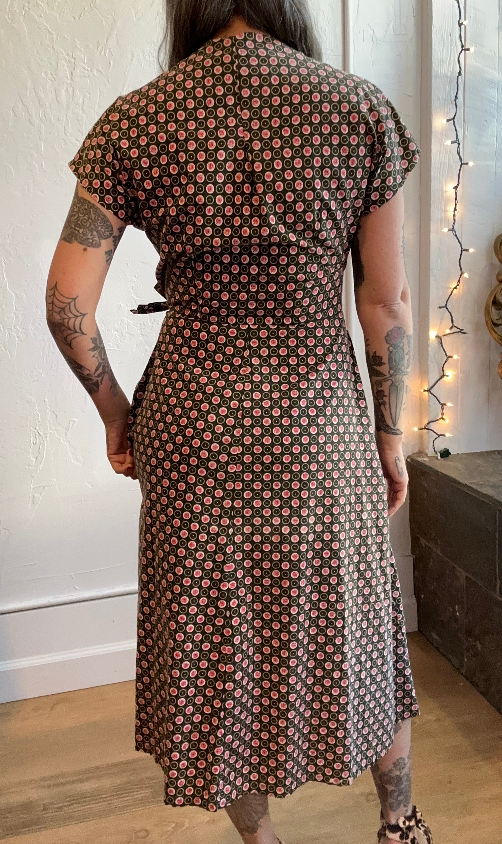 40s Jean Robert’s cotton floral wrap dress