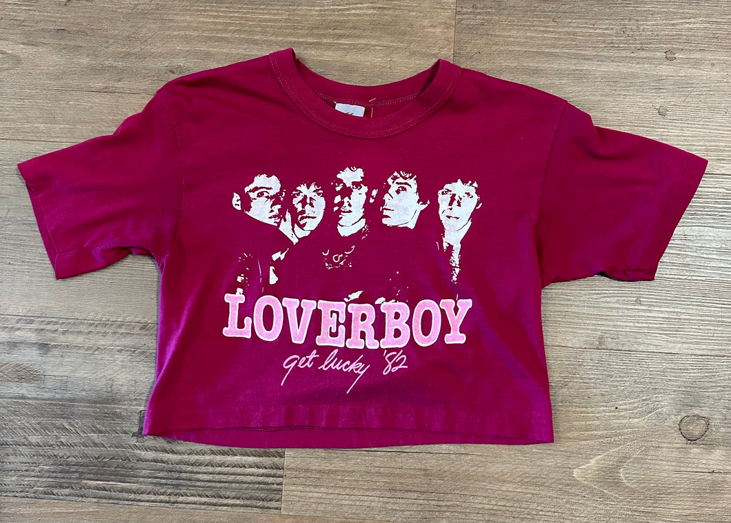 80s Lover boy pink crop tee