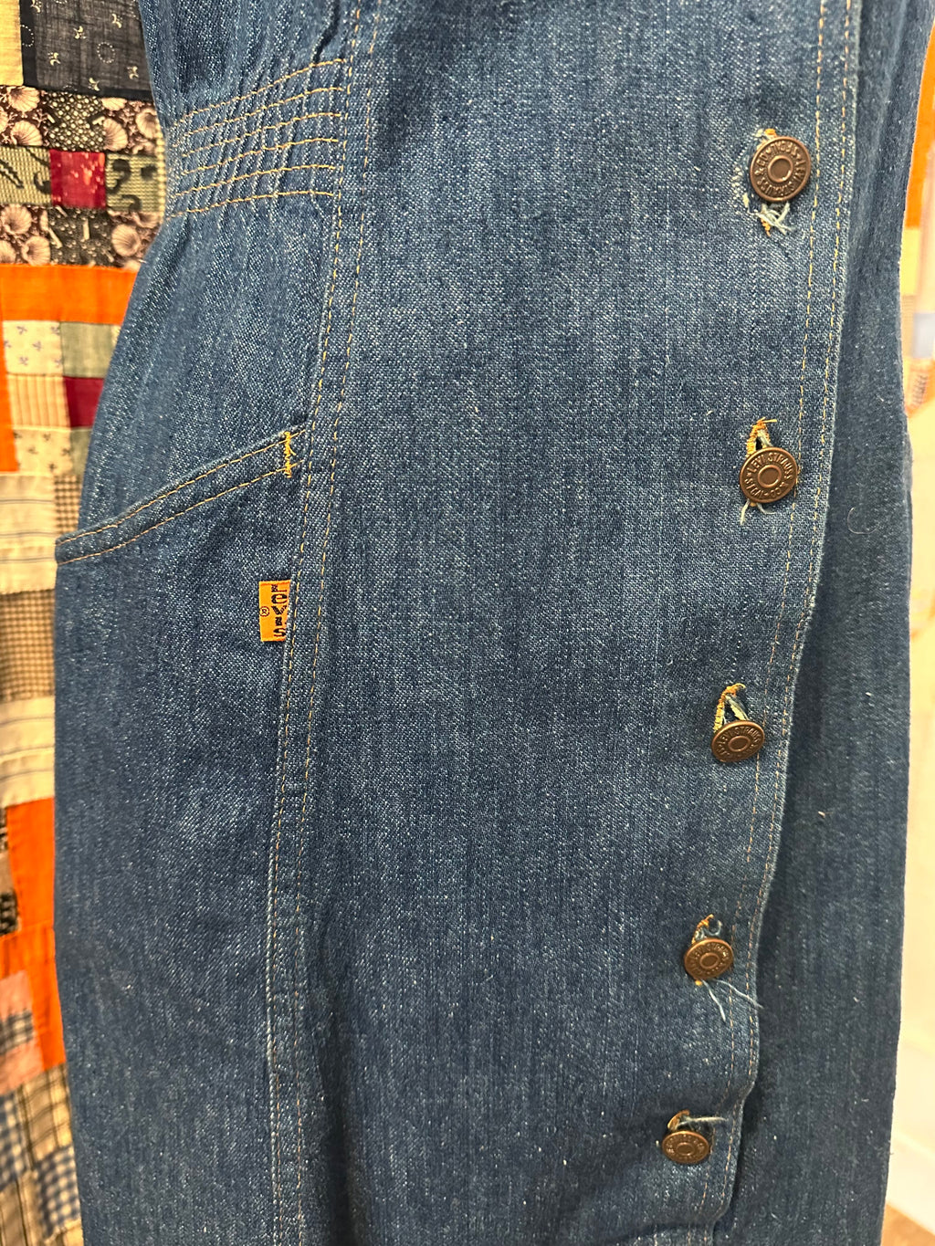 70s Levi’s orange tab denim dress
