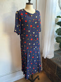 30s navy polka dot dress