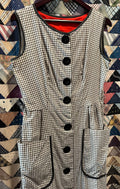 Loralyn B&W gingham button front dress