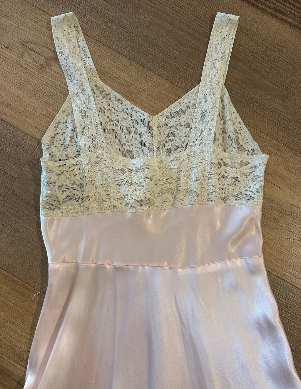 30s/40s Rayon & lace pink slip