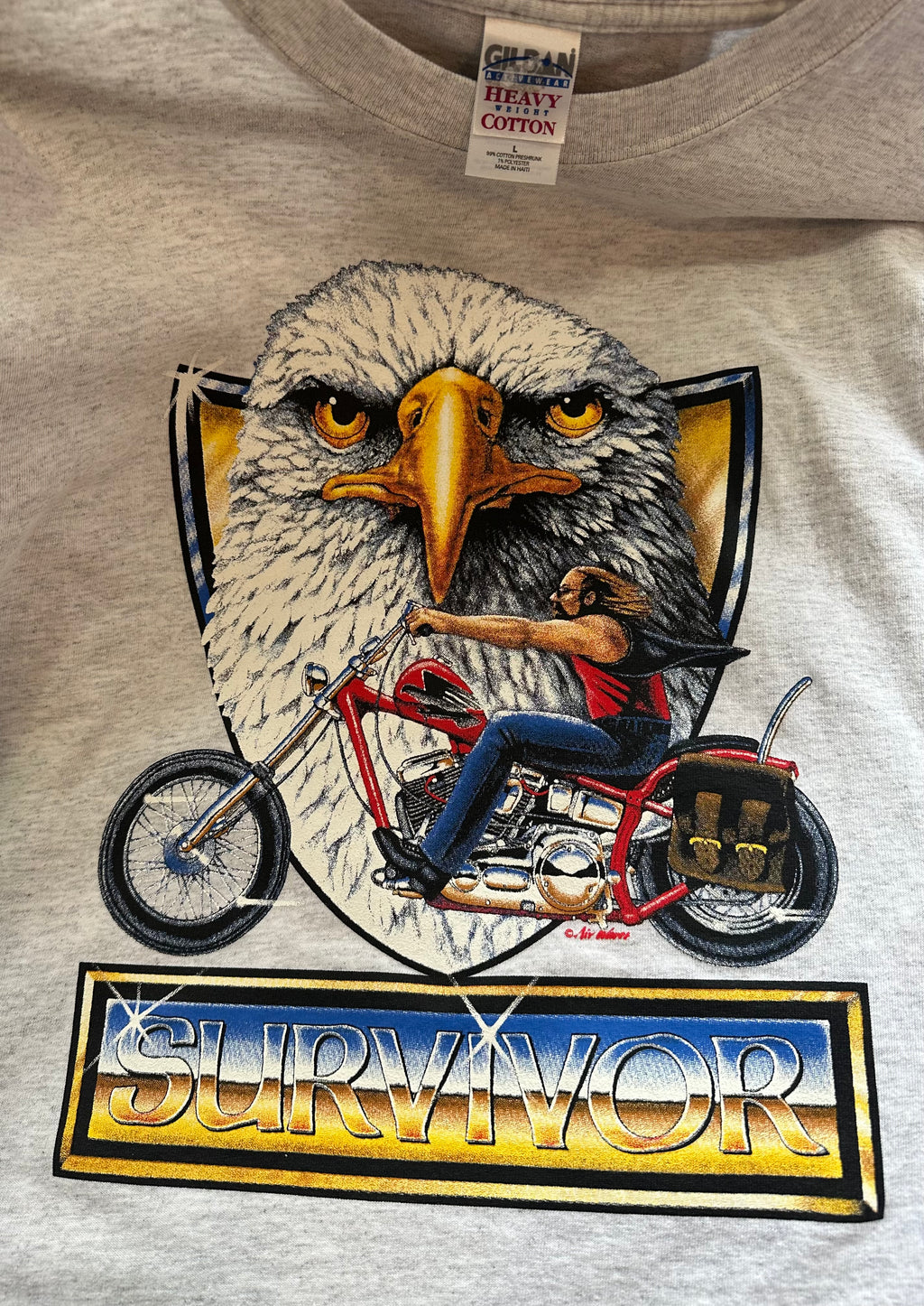 Survivor eagle biker tee