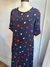 Load image into Gallery viewer, 30s navy polka dot dress
