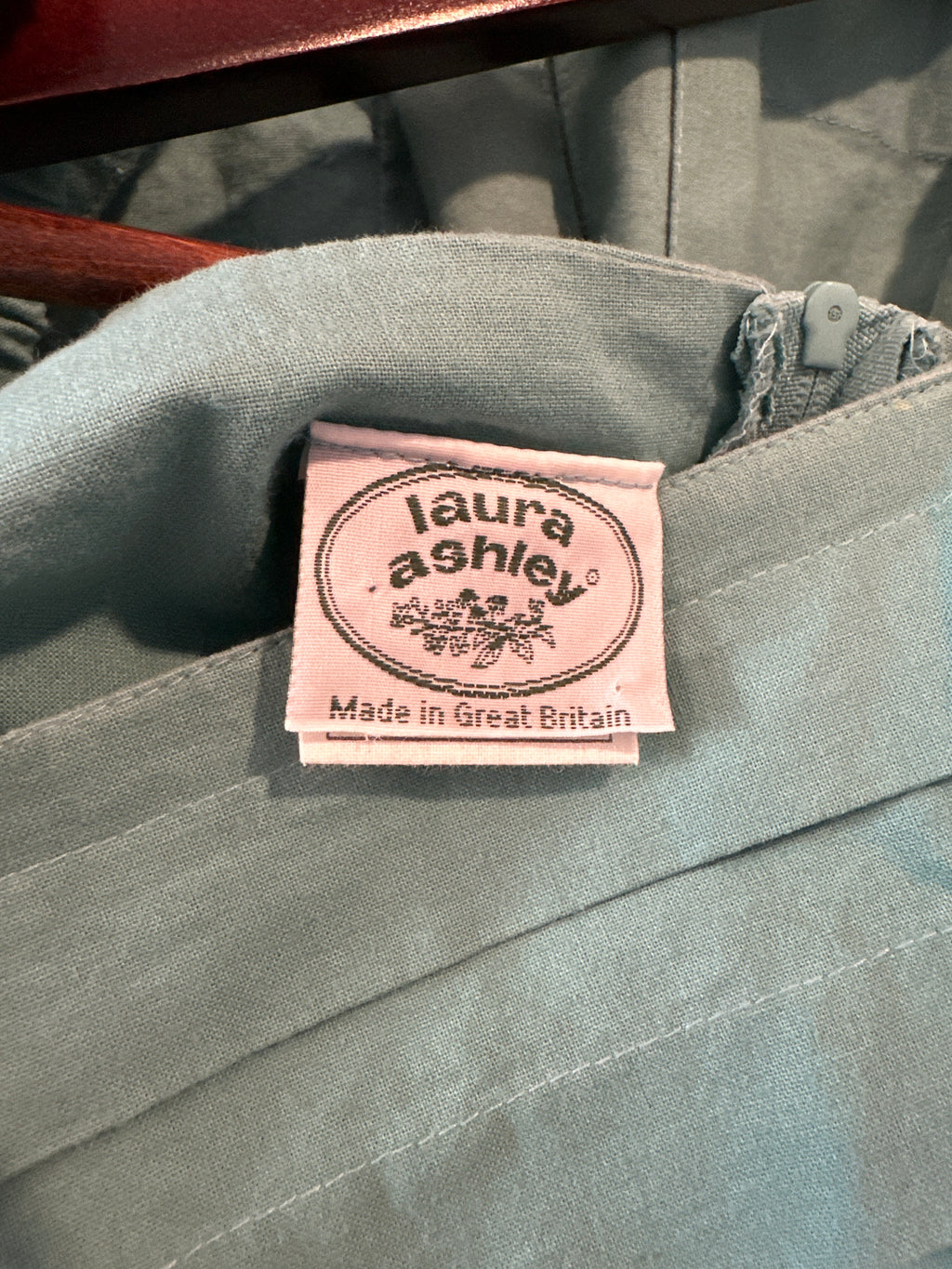 Laura Ashley seafoam puff sleeve dress
