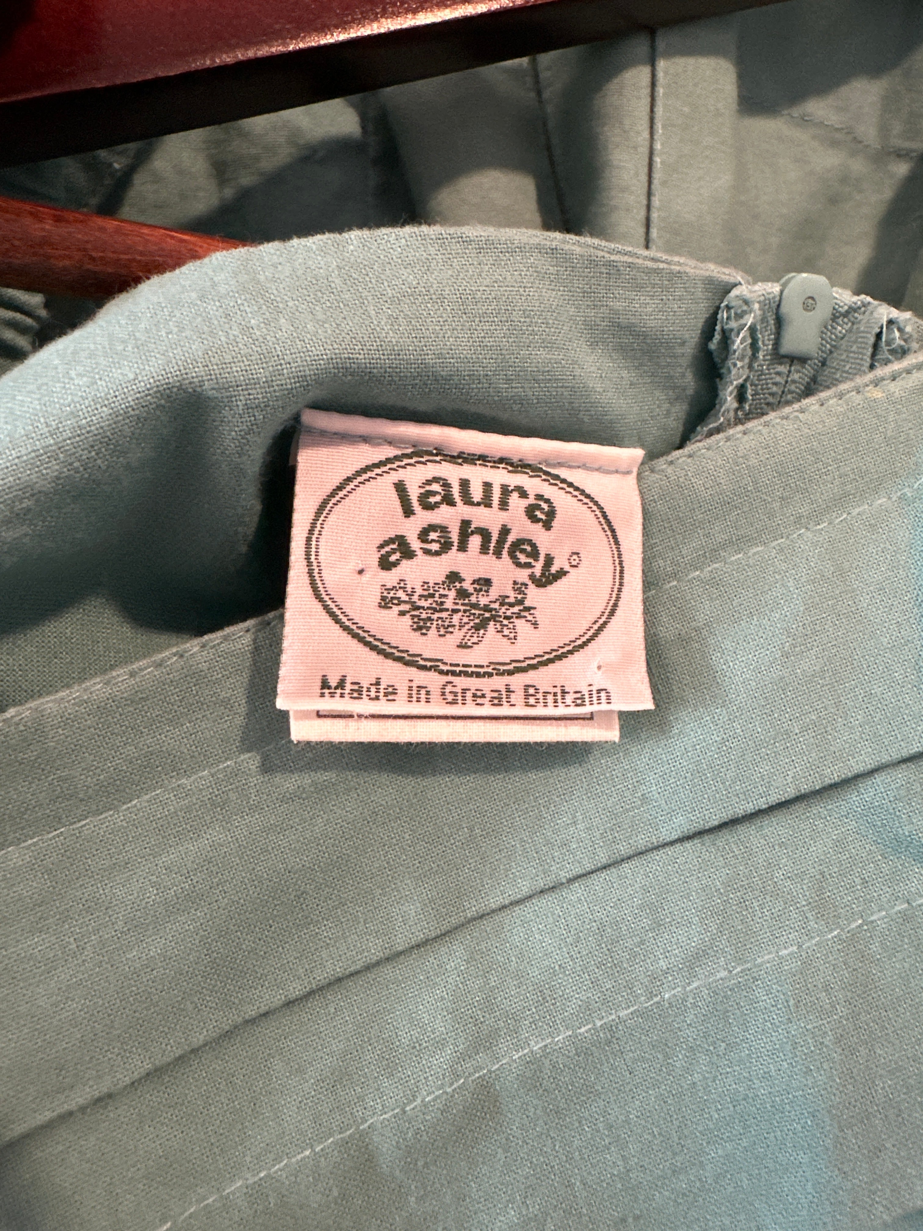 Laura Ashley seafoam puff sleeve dress