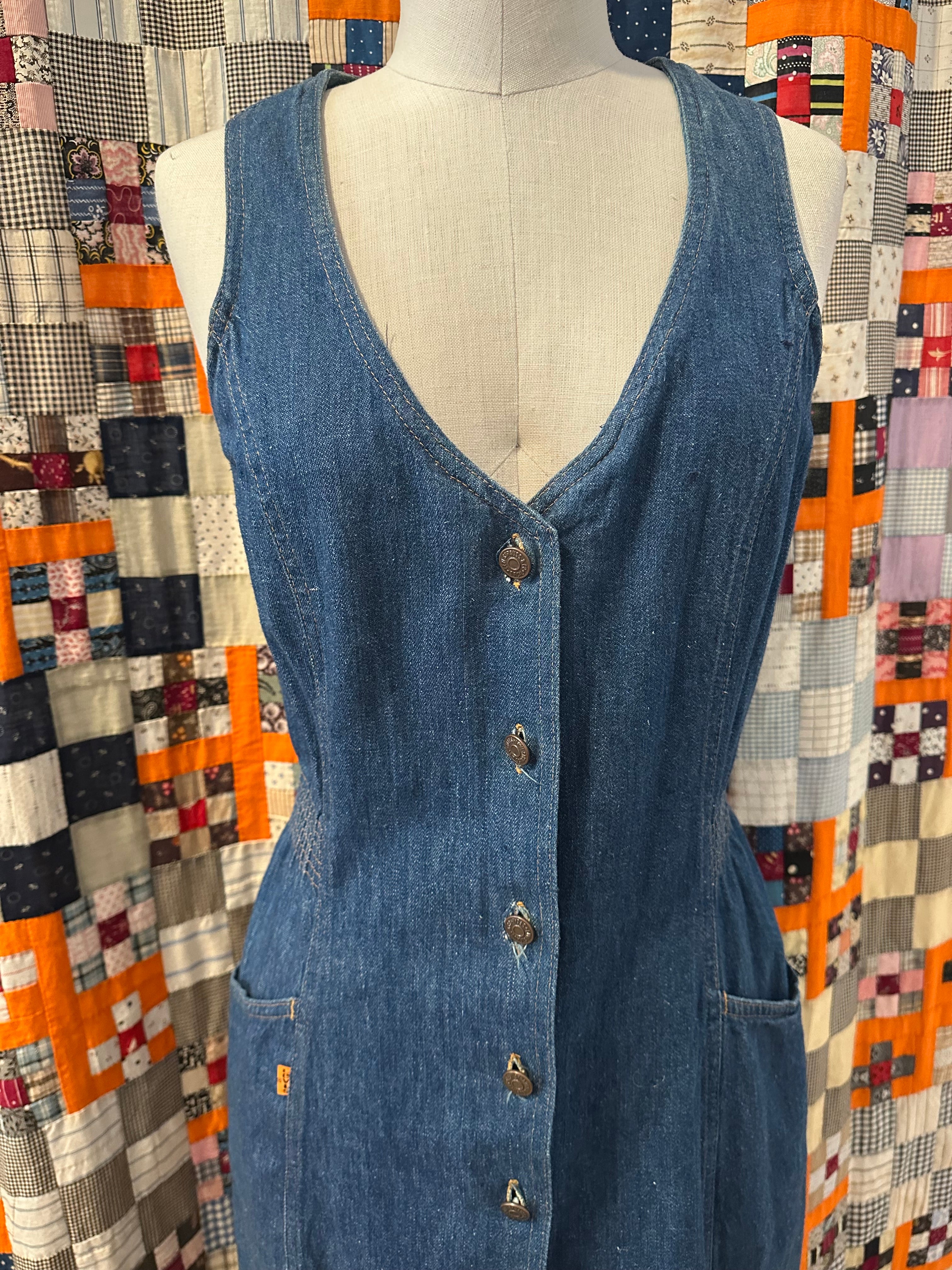 70s Levi’s orange tab denim dress