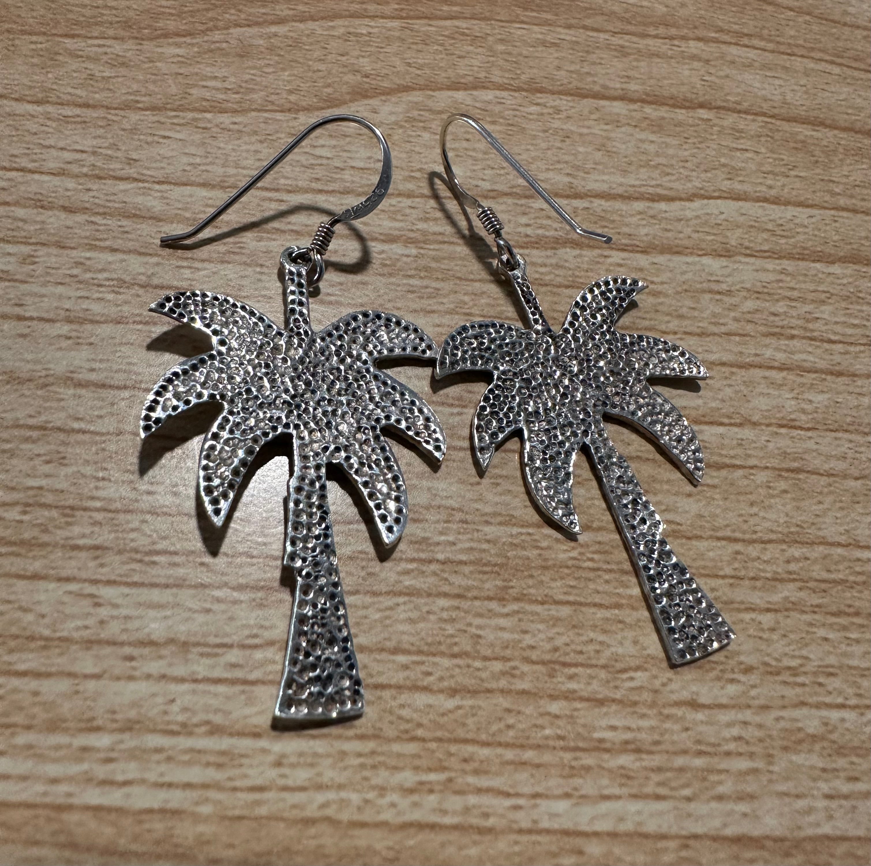 Sterling palm tree earrings