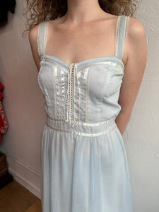 Gunne Sax baby blue maxi dress