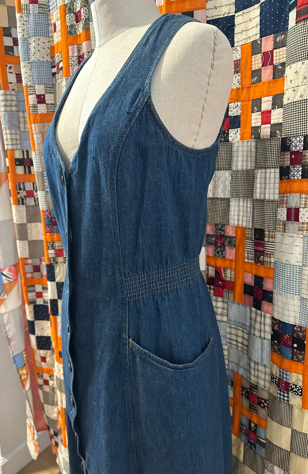 70s Levi’s orange tab denim dress
