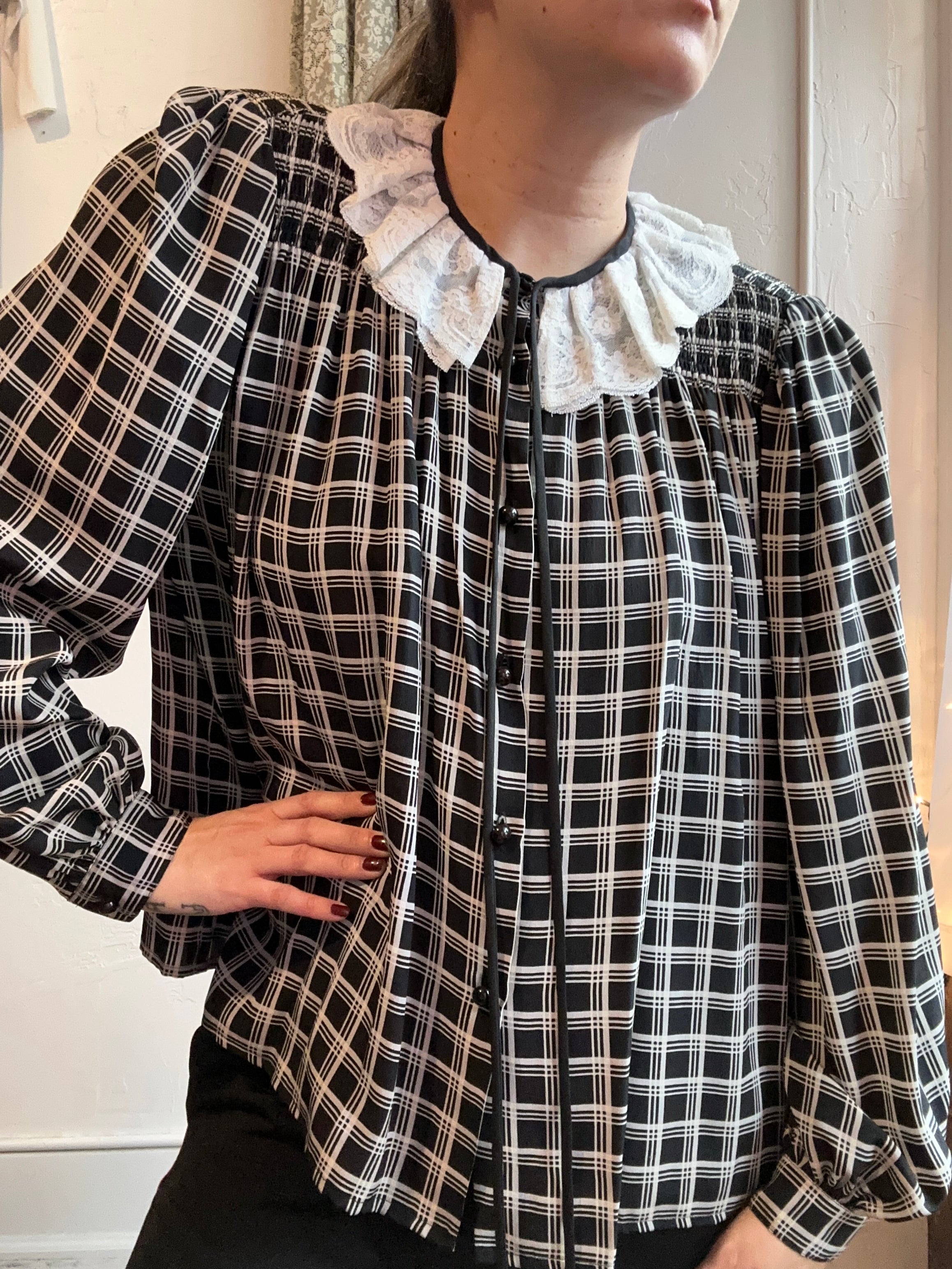 Valentino silk B&W blouse