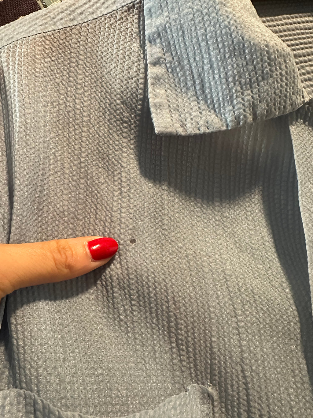 50s nylon blue sheer men’s shirt