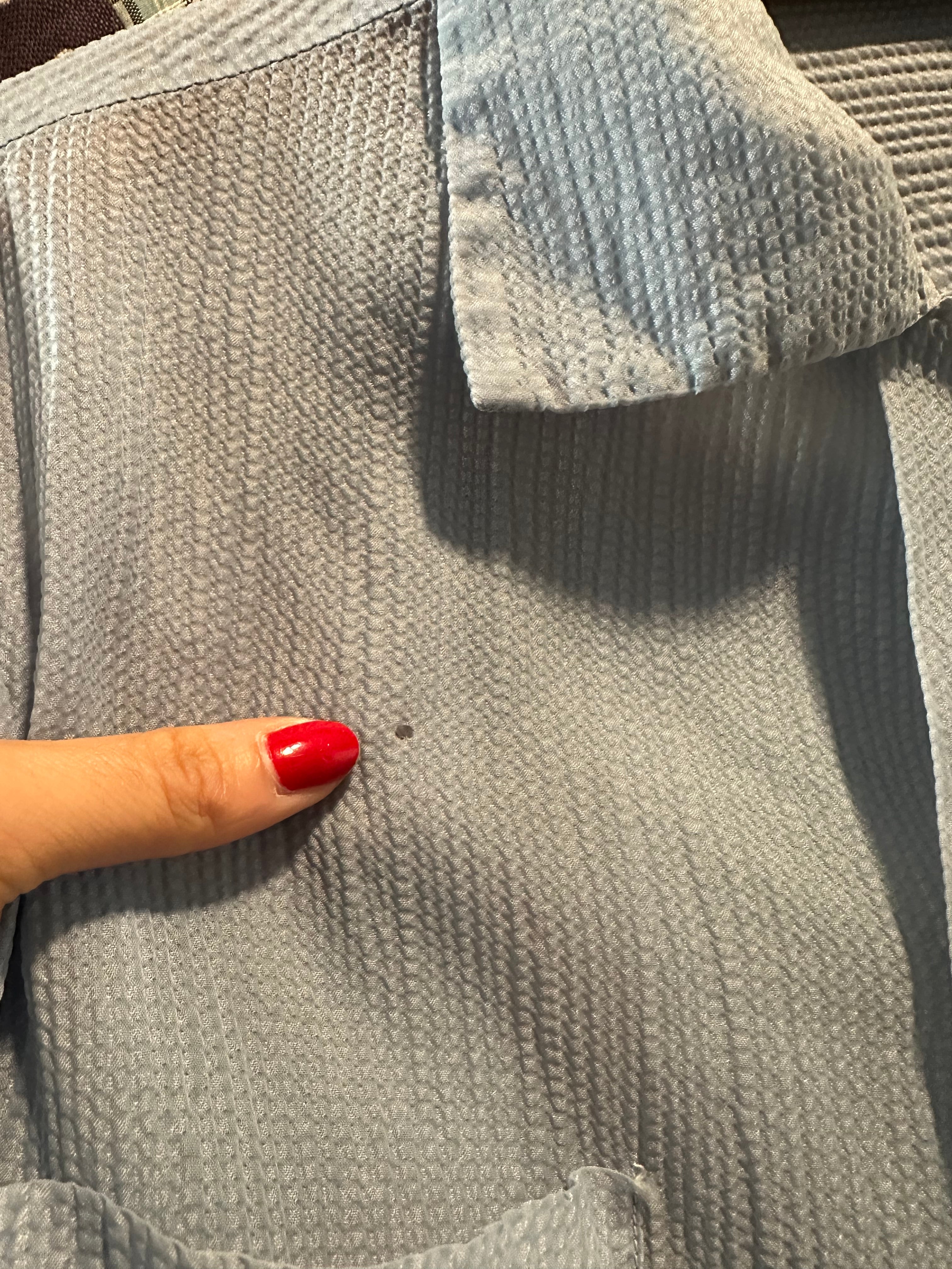 50s nylon blue sheer men’s shirt
