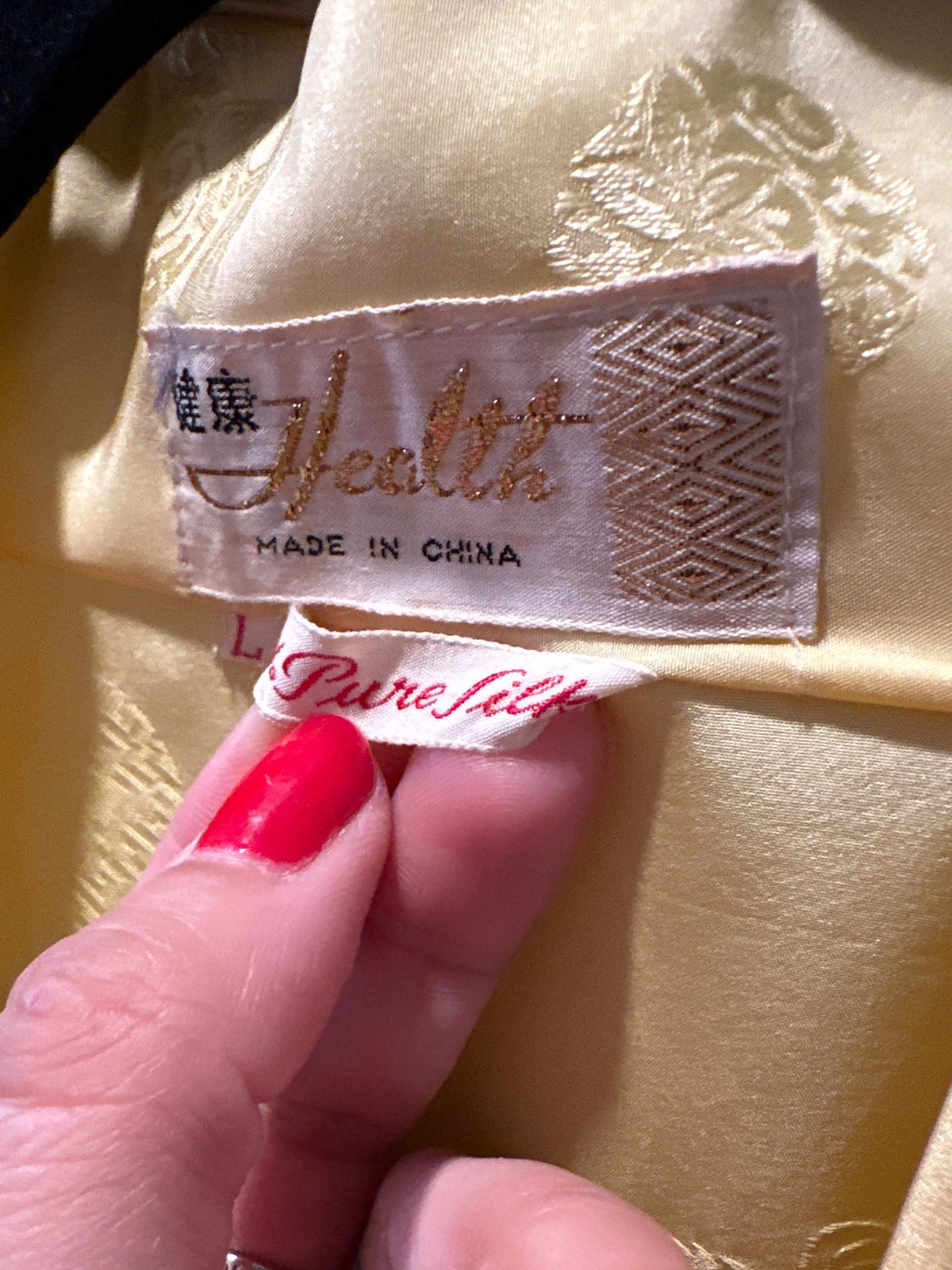 Yellow silk Chinese robe