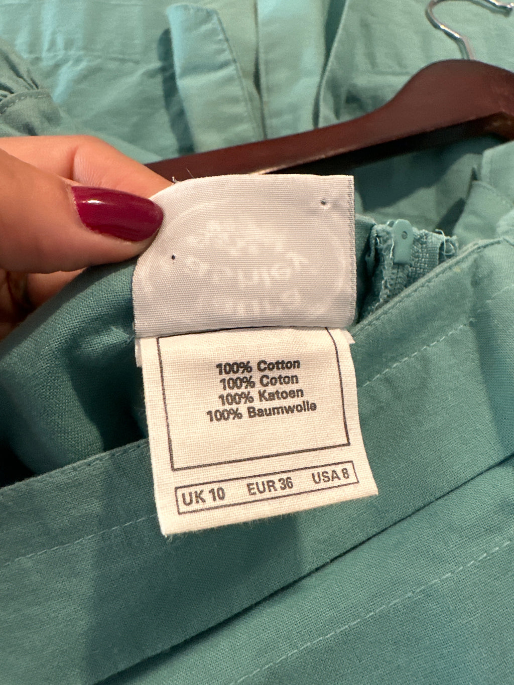 Laura Ashley seafoam puff sleeve dress