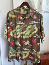Load image into Gallery viewer, 90s Reyn Spooner brown surf rayon shirt
